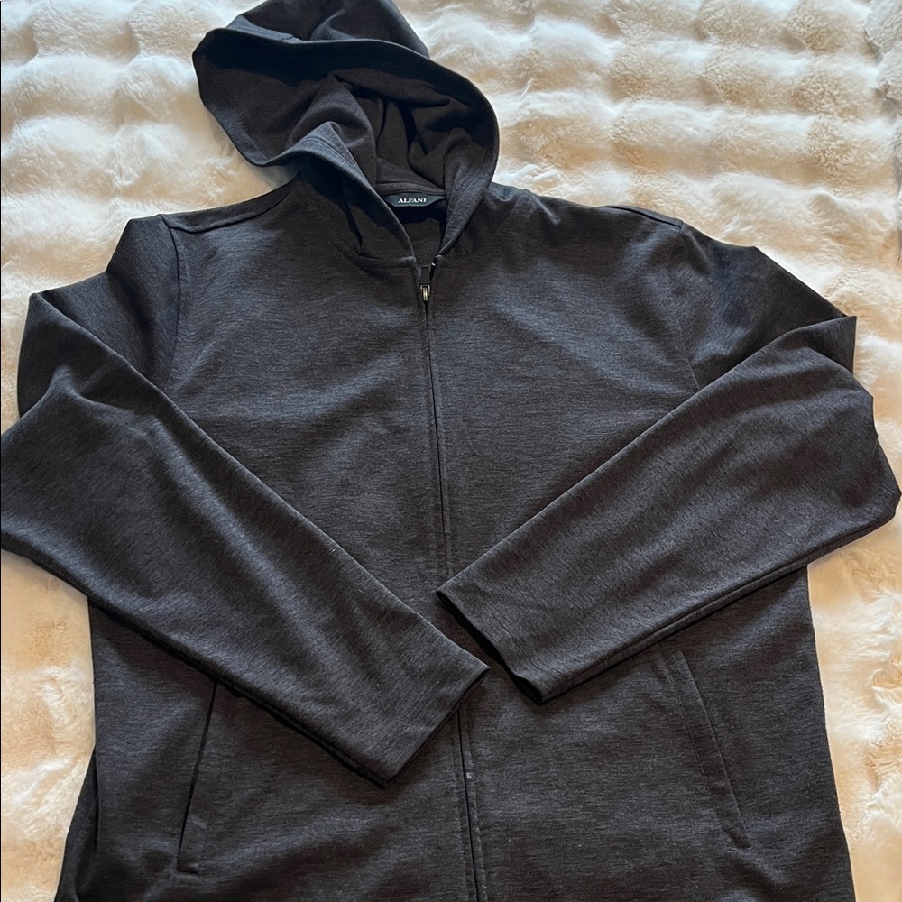 Alfani Men’s Charcoal Zip-Up Sweatshirt Large